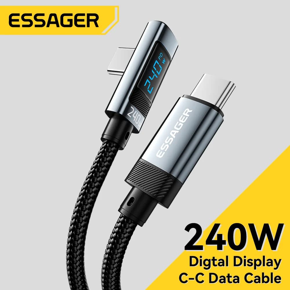 240W 90度角度 USB-C to USB-C ケーブル