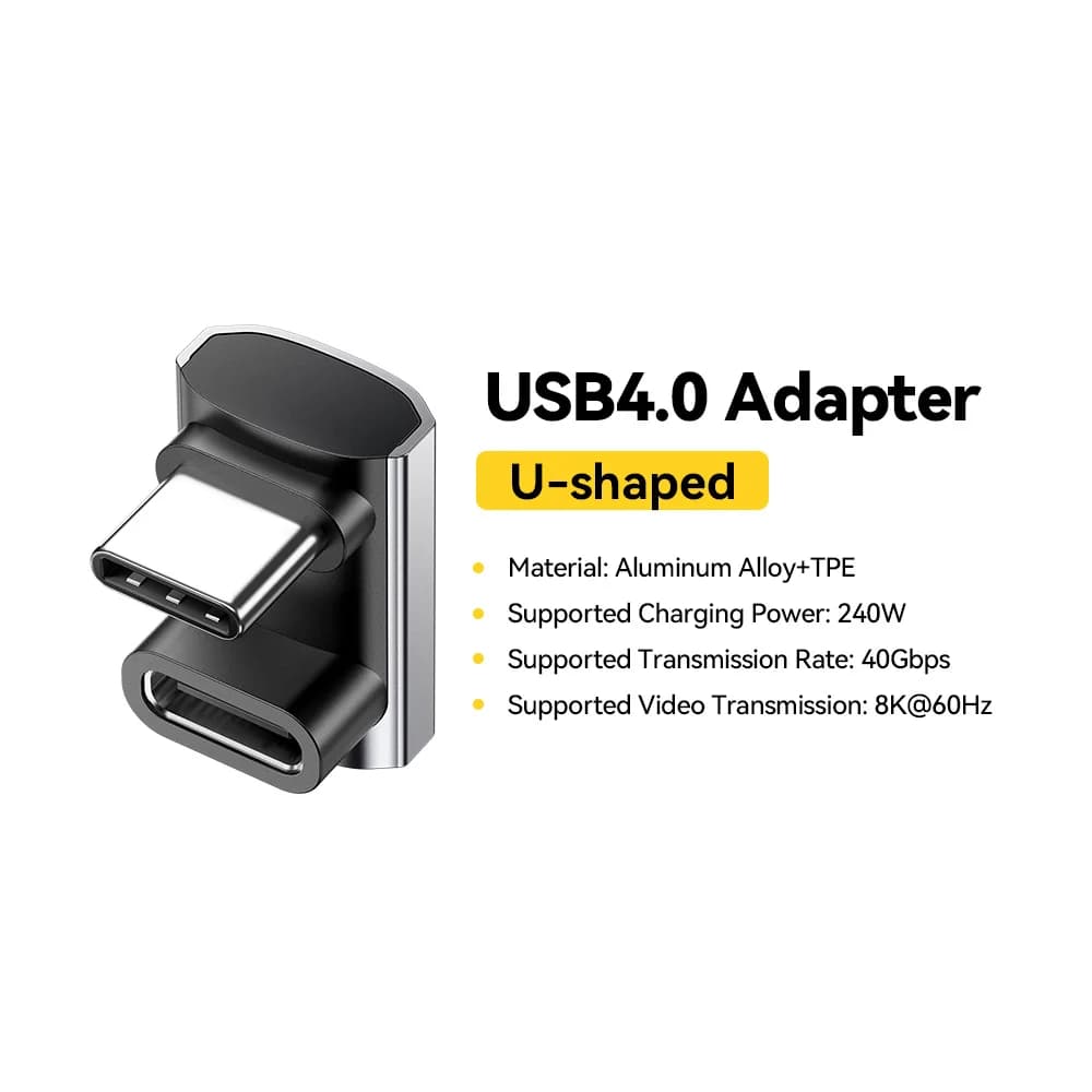 USB4.0 240W 90度 OTG データアダプター 8K