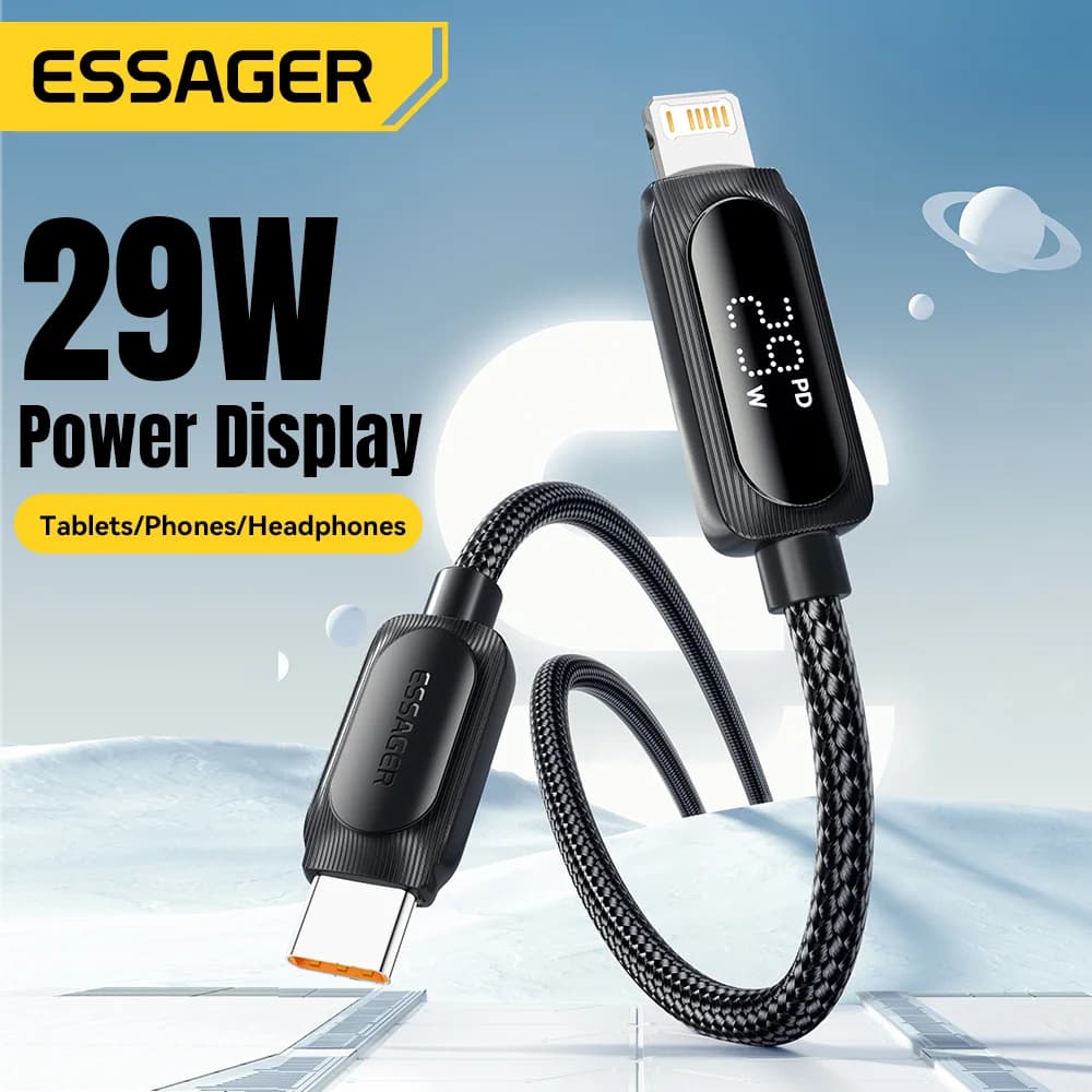 29W USB-C to Lightning デジタル表示付きケーブル