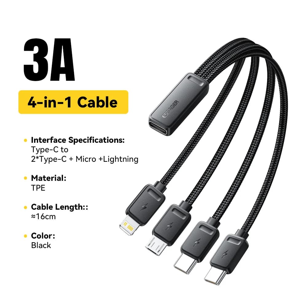 Portable 4-in-1 Multi USB Charging Cable