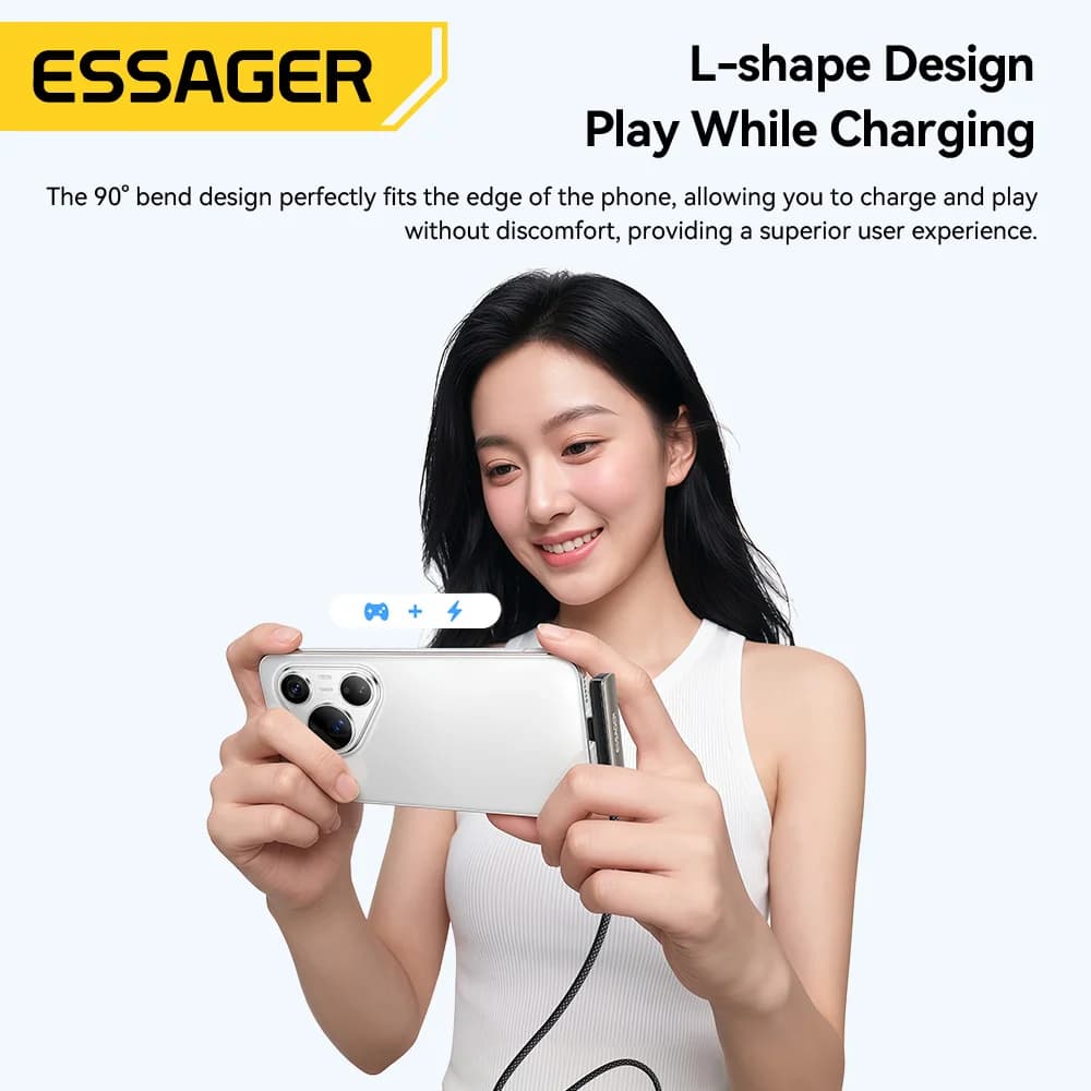 スマホスタンド付き 2in1 L字 USB-Cケーブル 7A