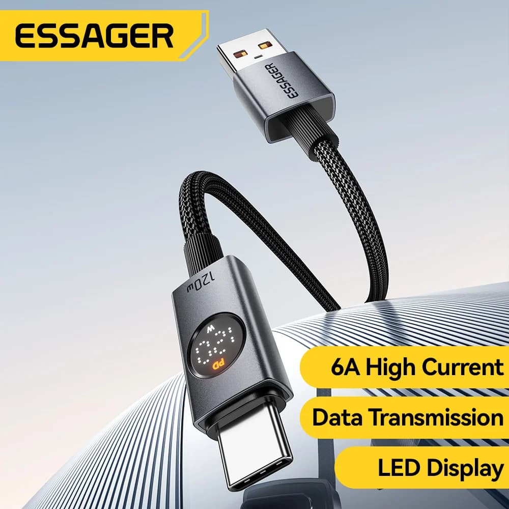 120W 6A USB-A to USB-C 超高速充電ケーブル