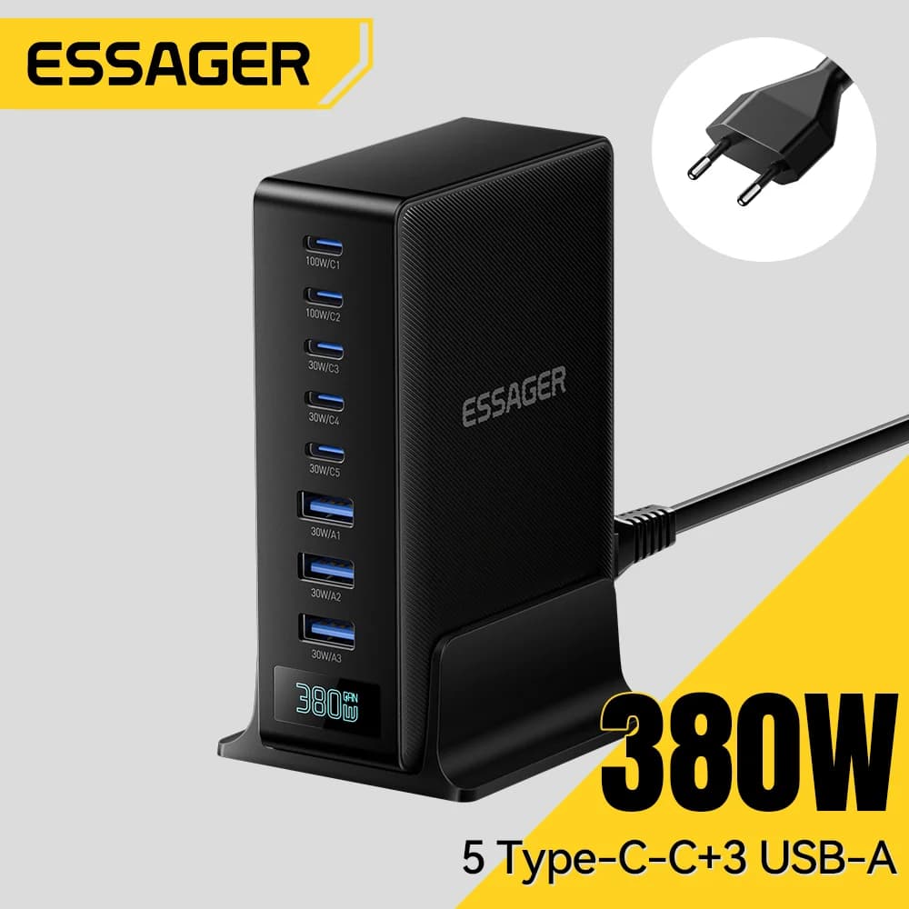 380W 8-in-1 GaN デスクトップ充電スタンド