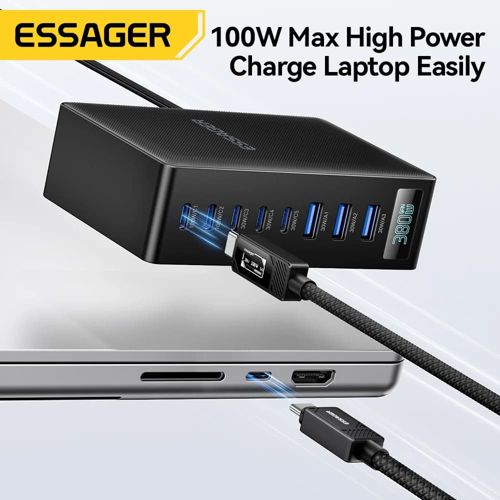 380W 8-in-1 GaN デスクトップ充電スタンド