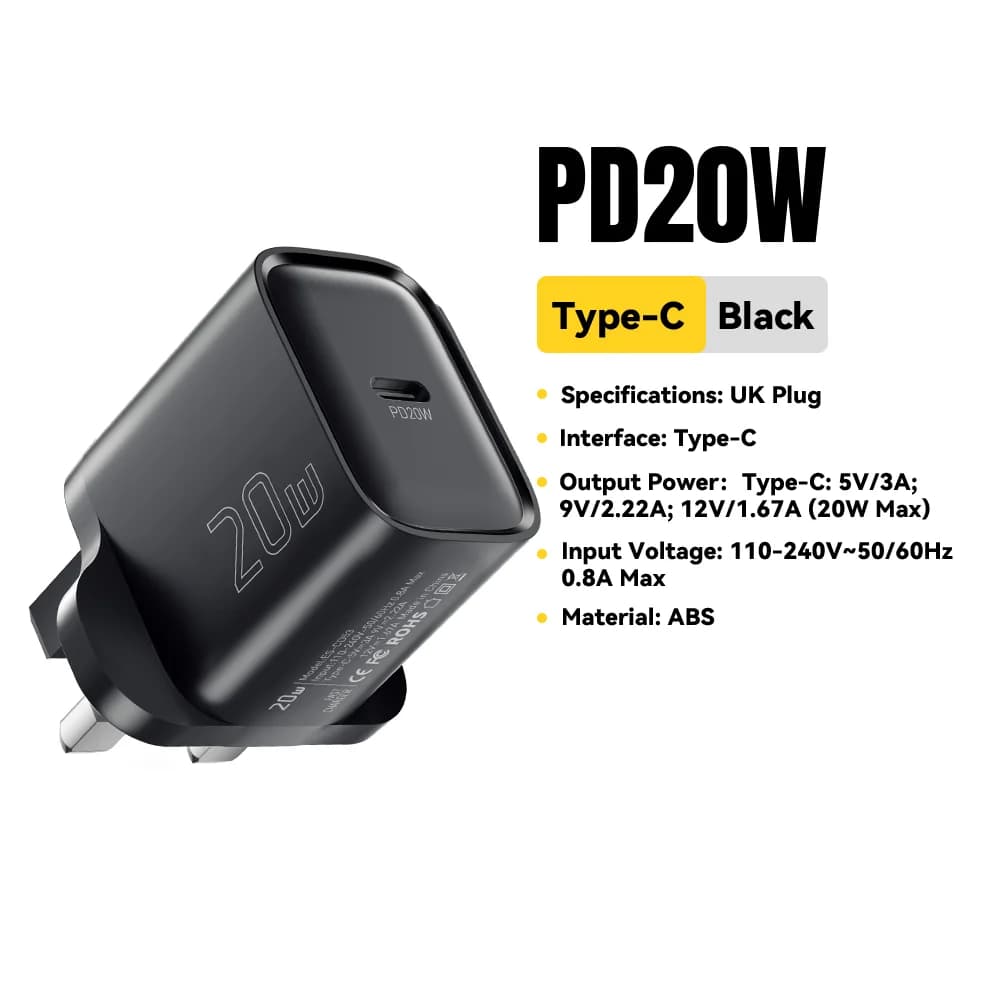 ミニ 20W USB-C PD 急速充電 ウォールチャージャー