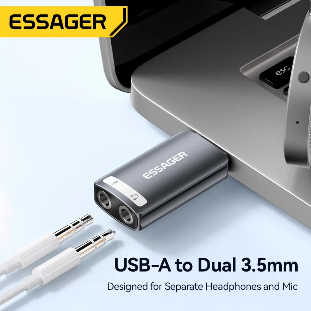 外部USBサウンドカード 3.5mmオーディオアダプター付き