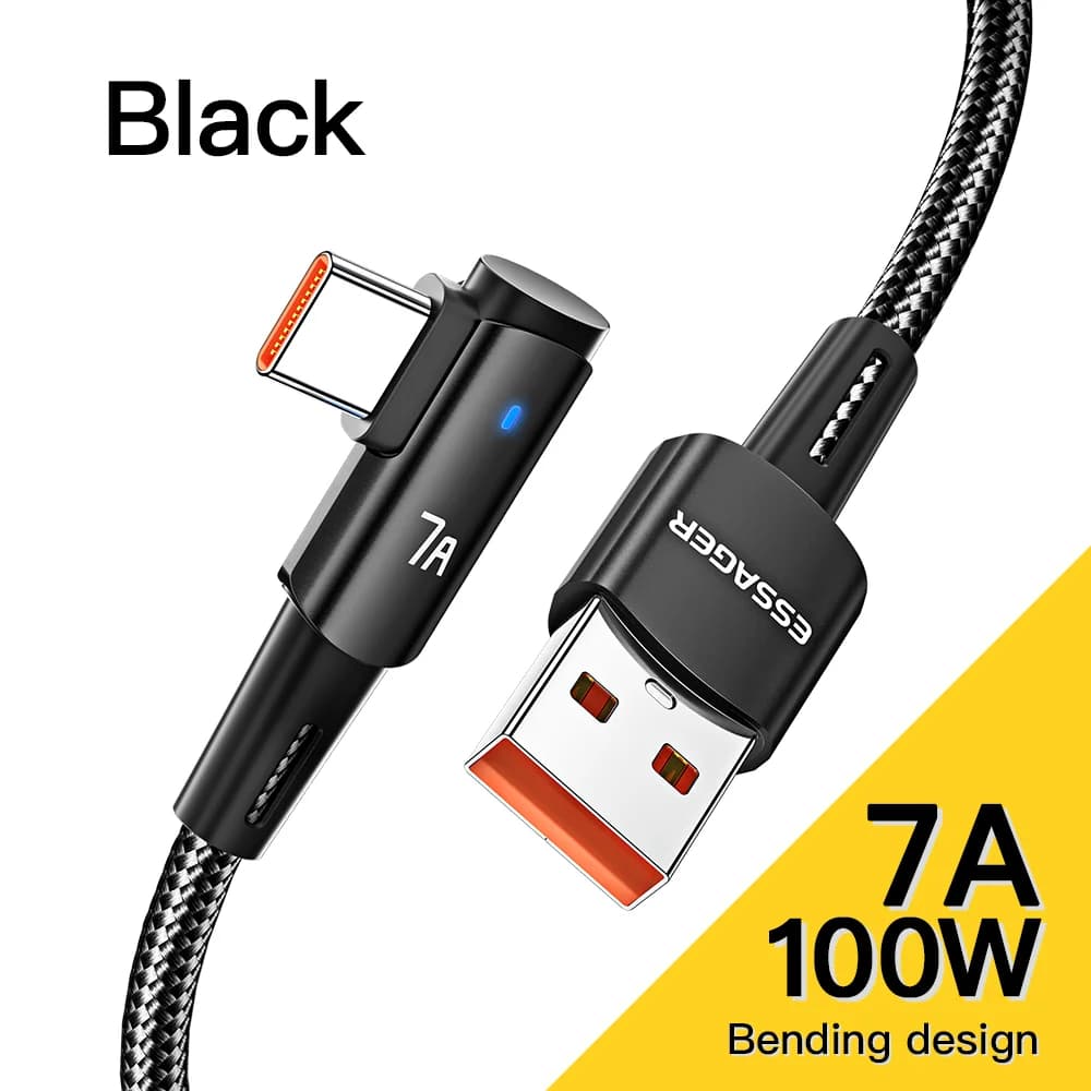 7A USB Type-Cケーブル 90°アングル 100W充電対応