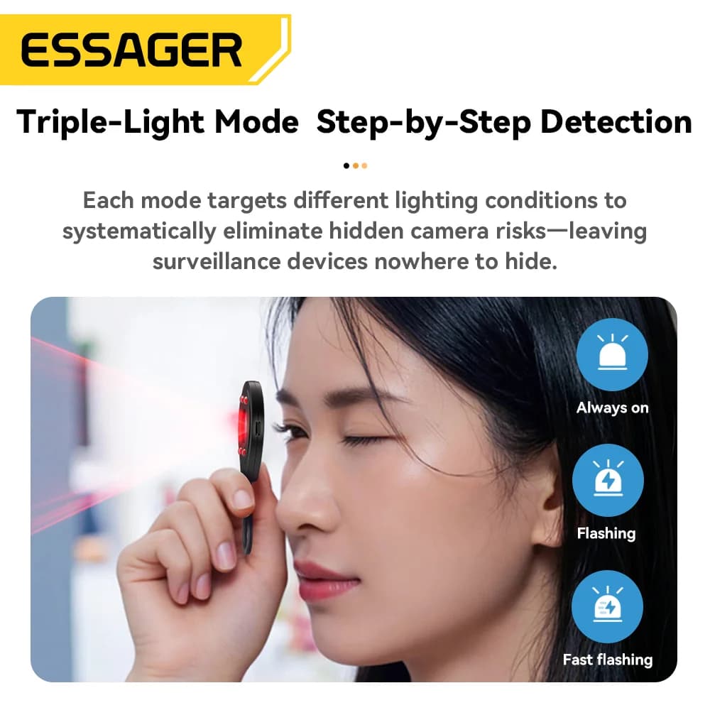 携帯型ミニ隠しカメラ探知機 赤外線レンズファインダー付き
