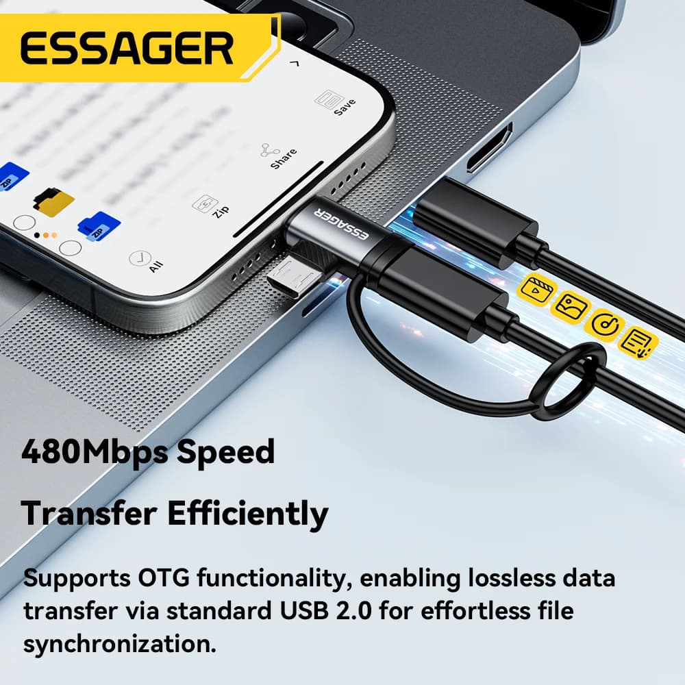 2-in-1 Lightning & Micro USB アダプター