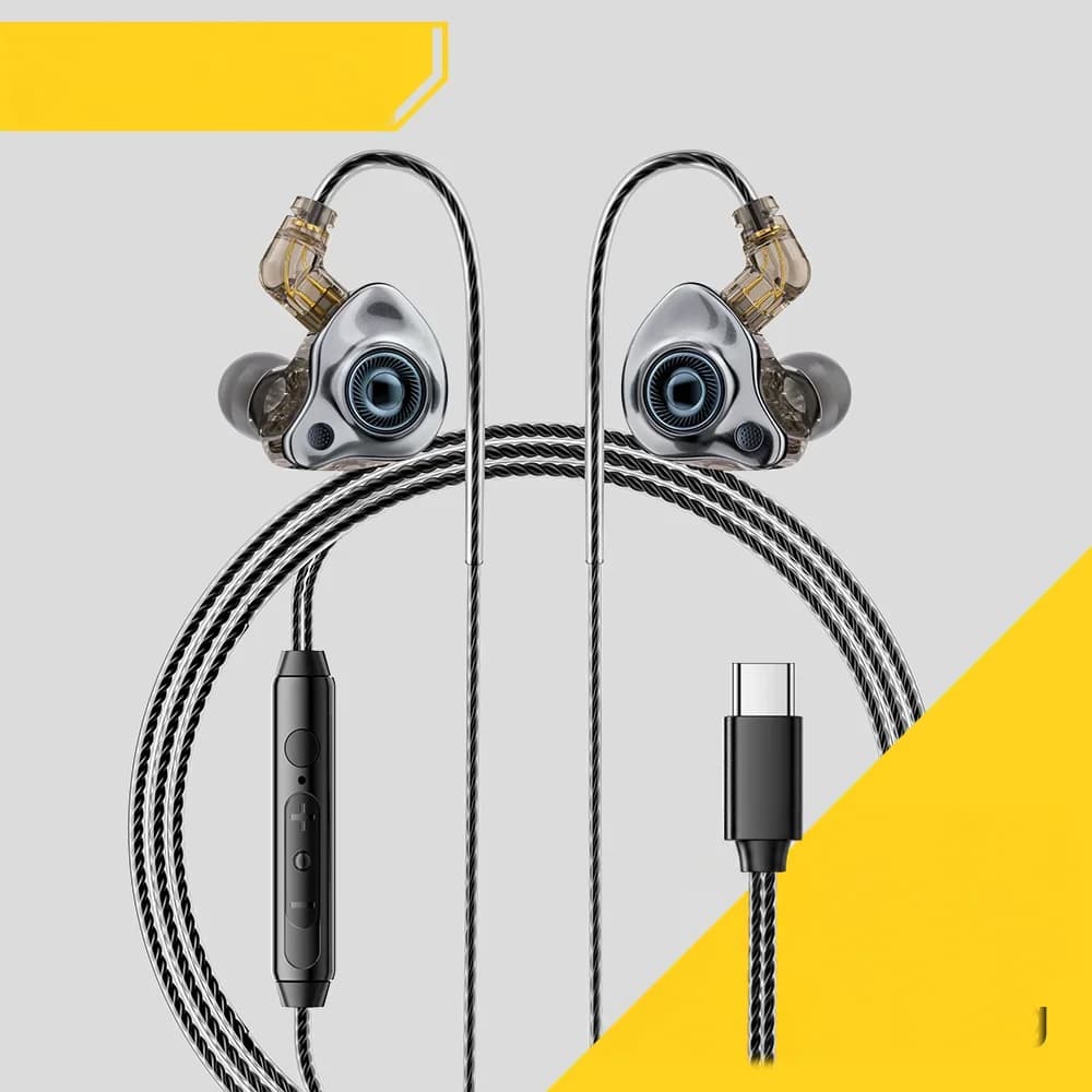 USB Type-C 有線インイヤーヘッドホン HiFiステレオ