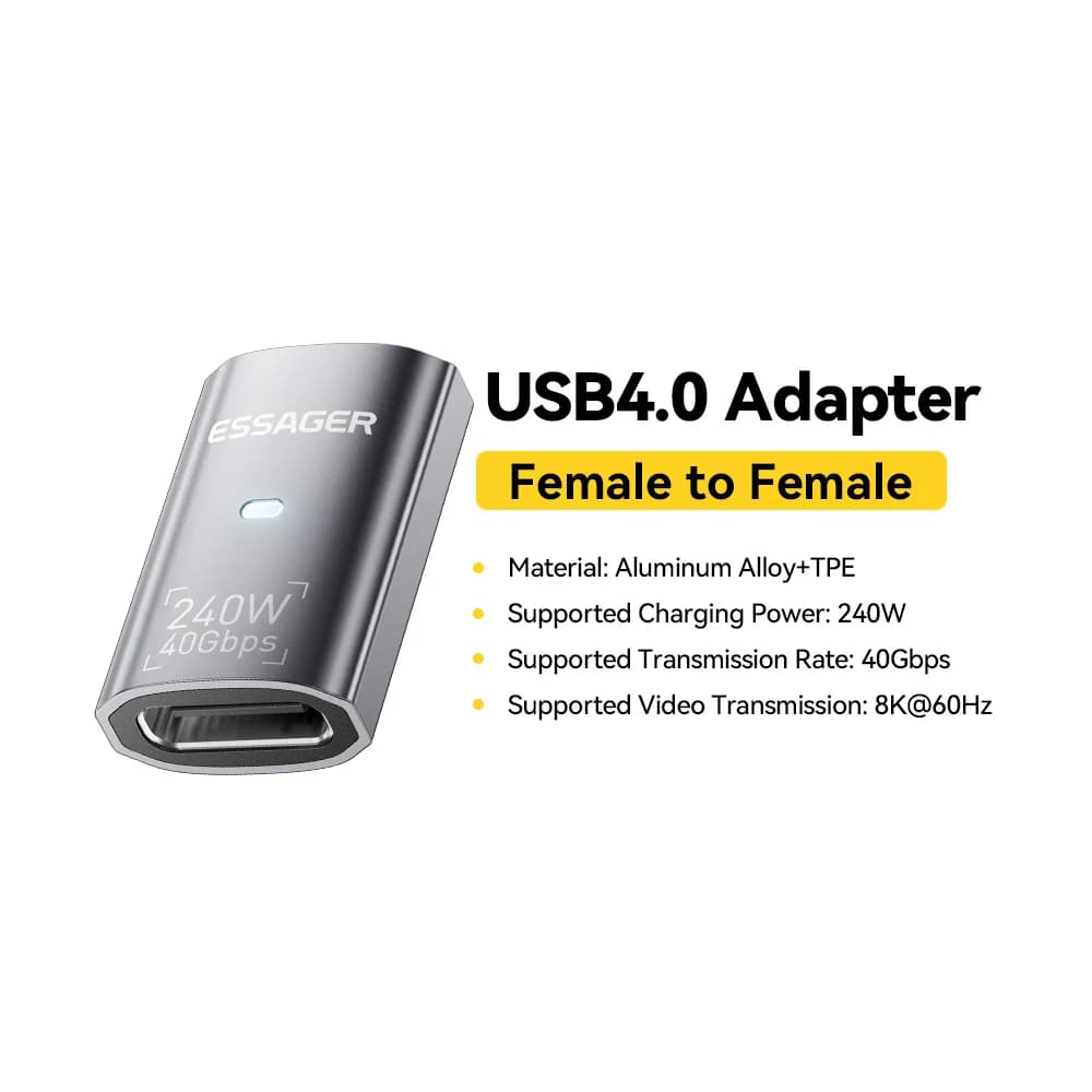 USB4.0 240W 90度 OTG データアダプター 8K