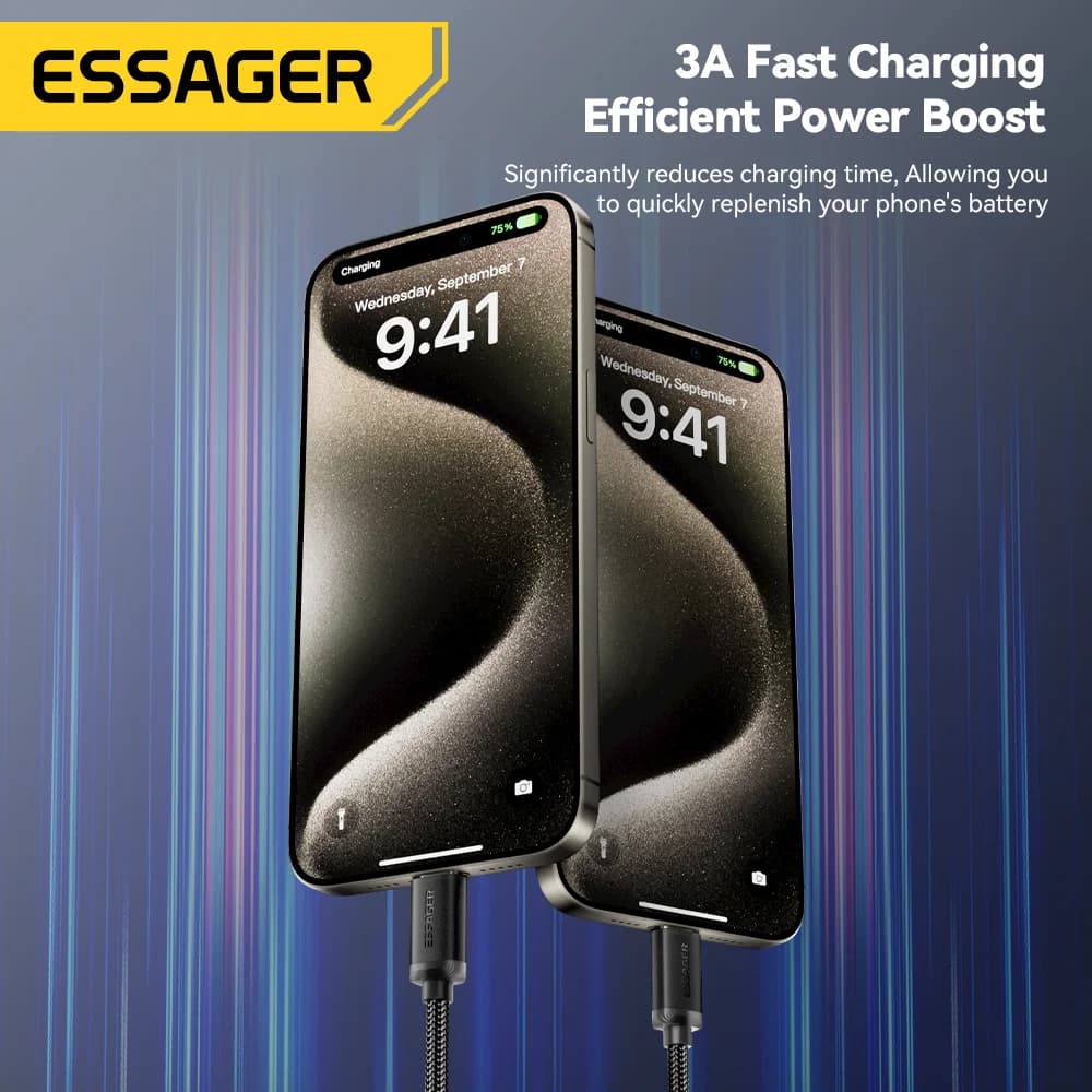 3A USB-A to USB-C 高速充電 データケーブル