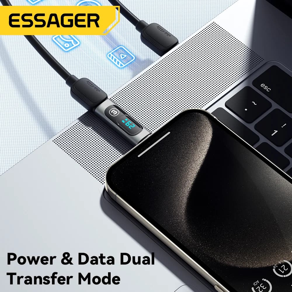USB-C to USB-C OTG アダプタ デジタル表示付き