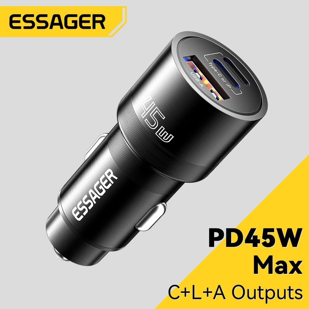 45W USB-C カーチャージャー (PD & QC 3.0対応)