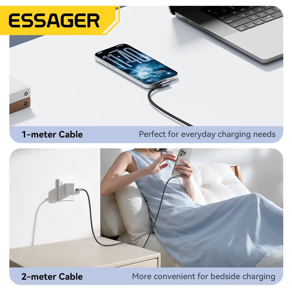 L字設計 100W USB-C to USB-C 高速充電ケーブル