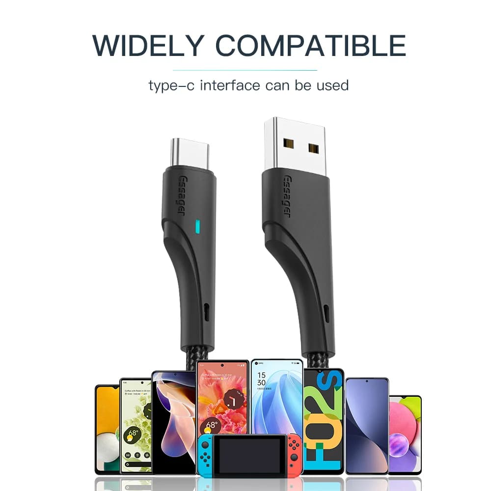 3A USB-A to USB-C 高速充電ケーブル