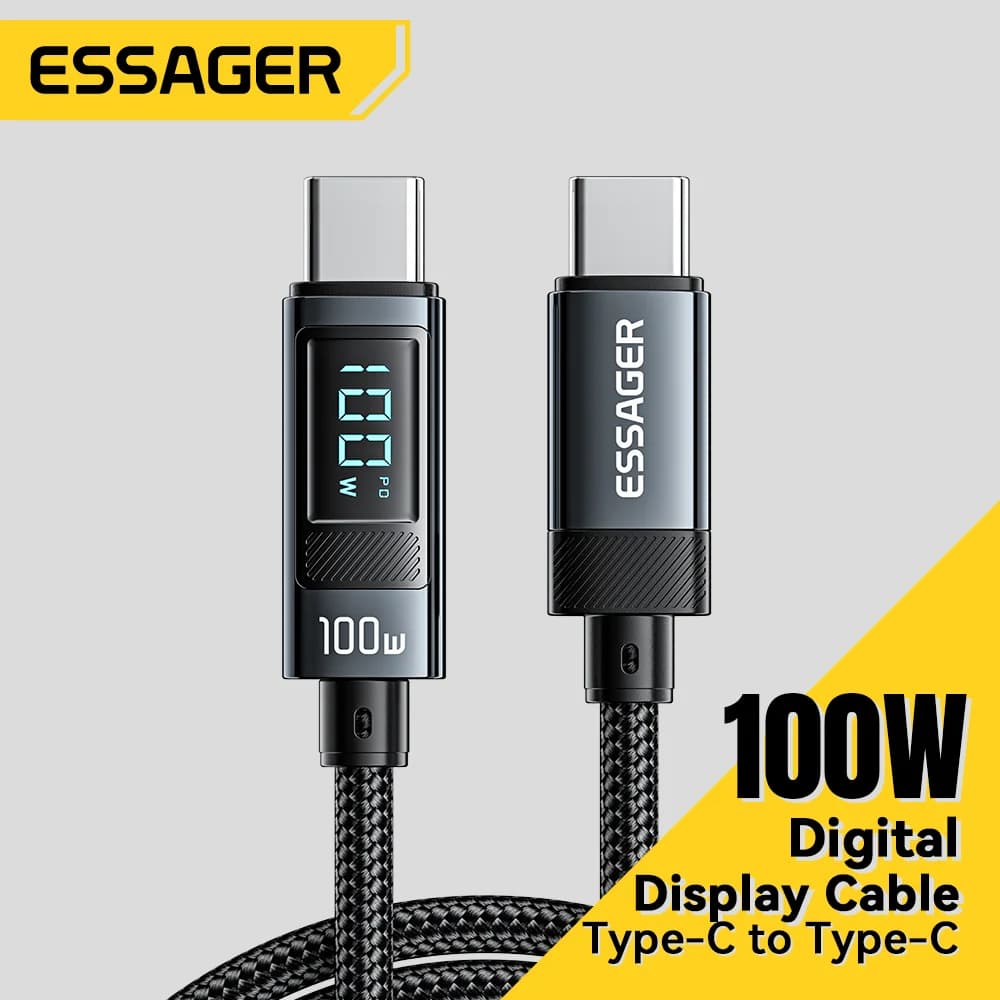 90°角度付き LEDディスプレイ搭載 100W USB Type-Cケーブル