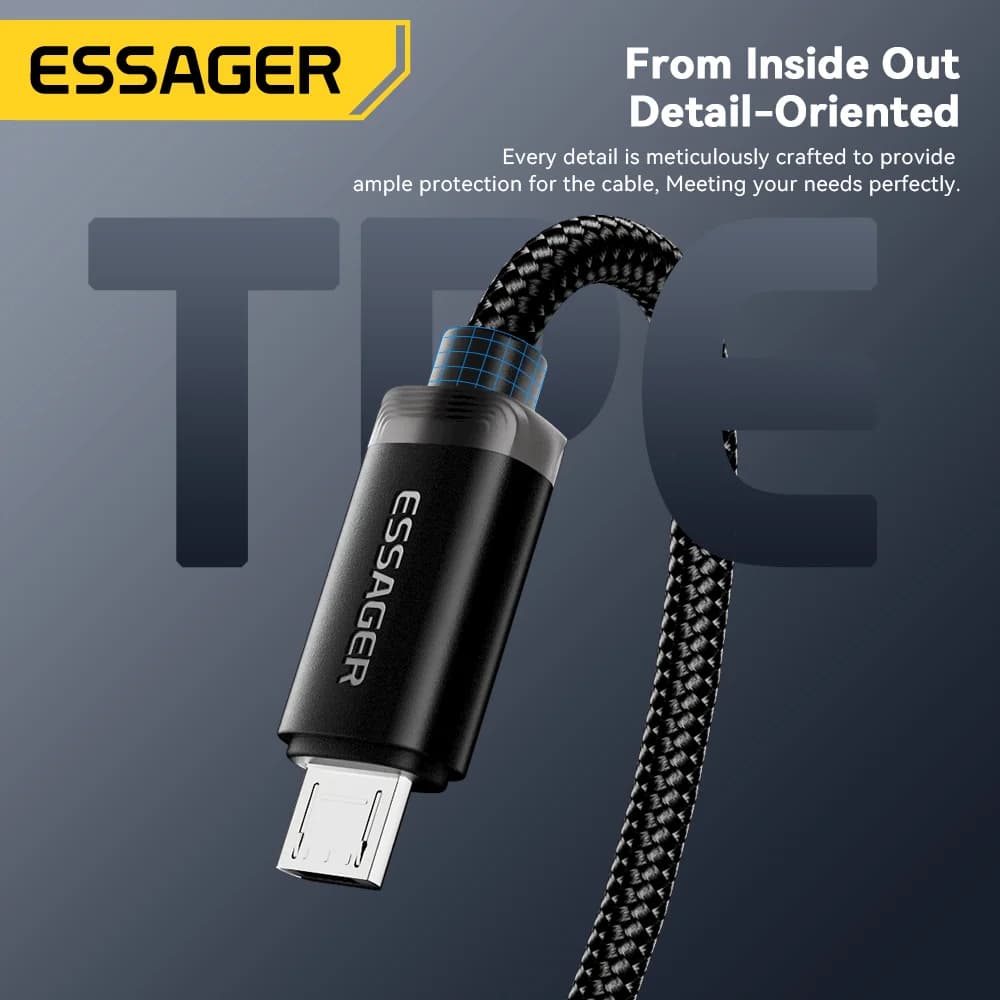 2-in-1 USB Type-C & Micro USB 高速充電ケーブル