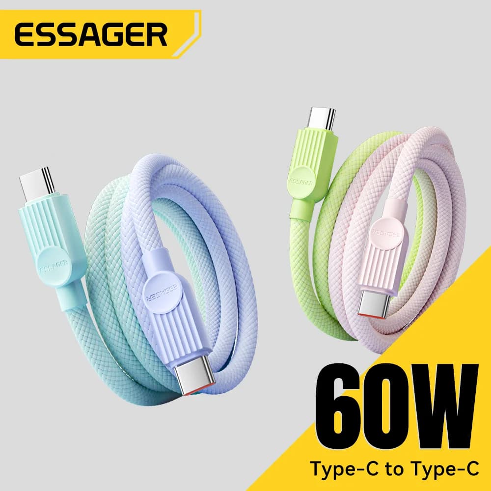 60W カラー USB-C to USB-C 高速充電ケーブル