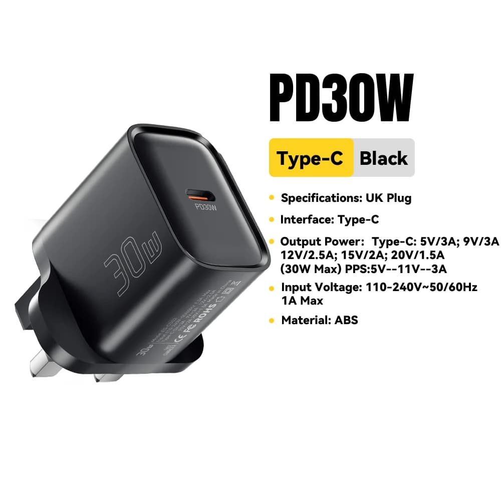 30W ミニ USB-C PD高速充電器