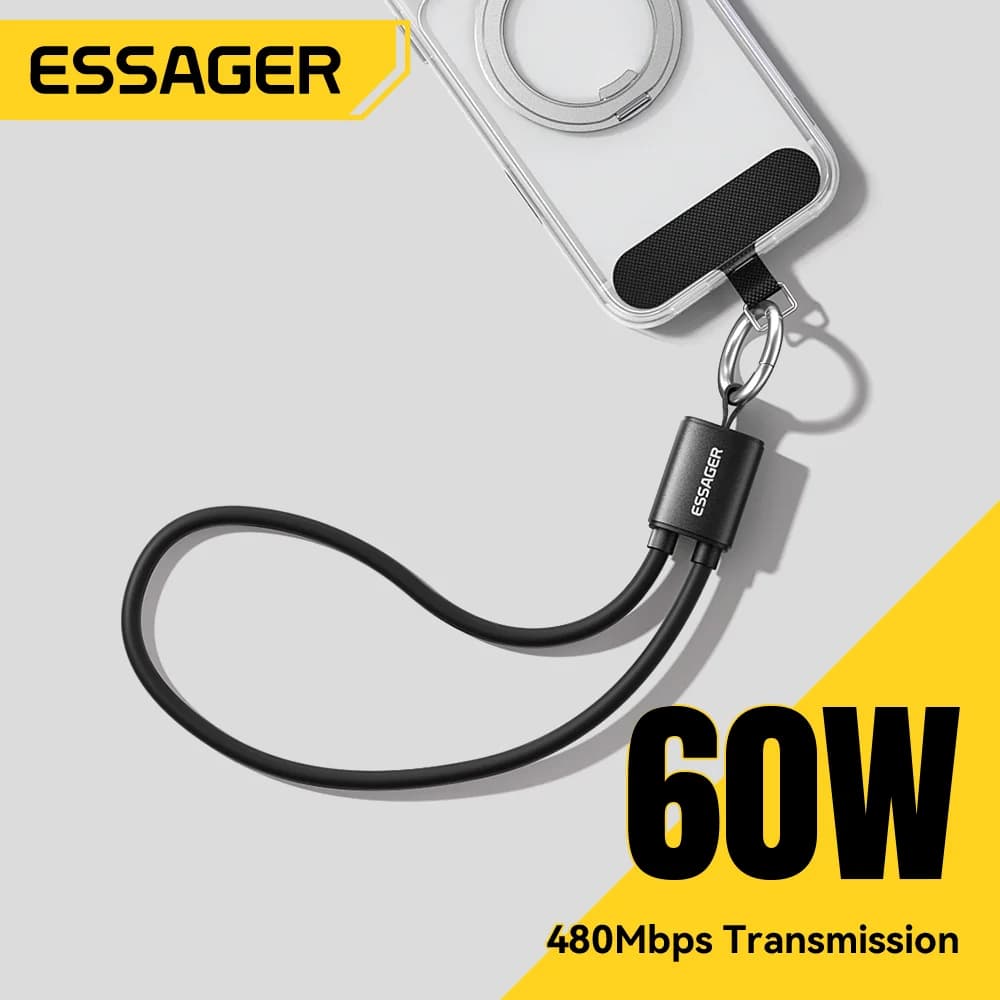 60W ショート USB-C to USB-C ランヤードケーブル