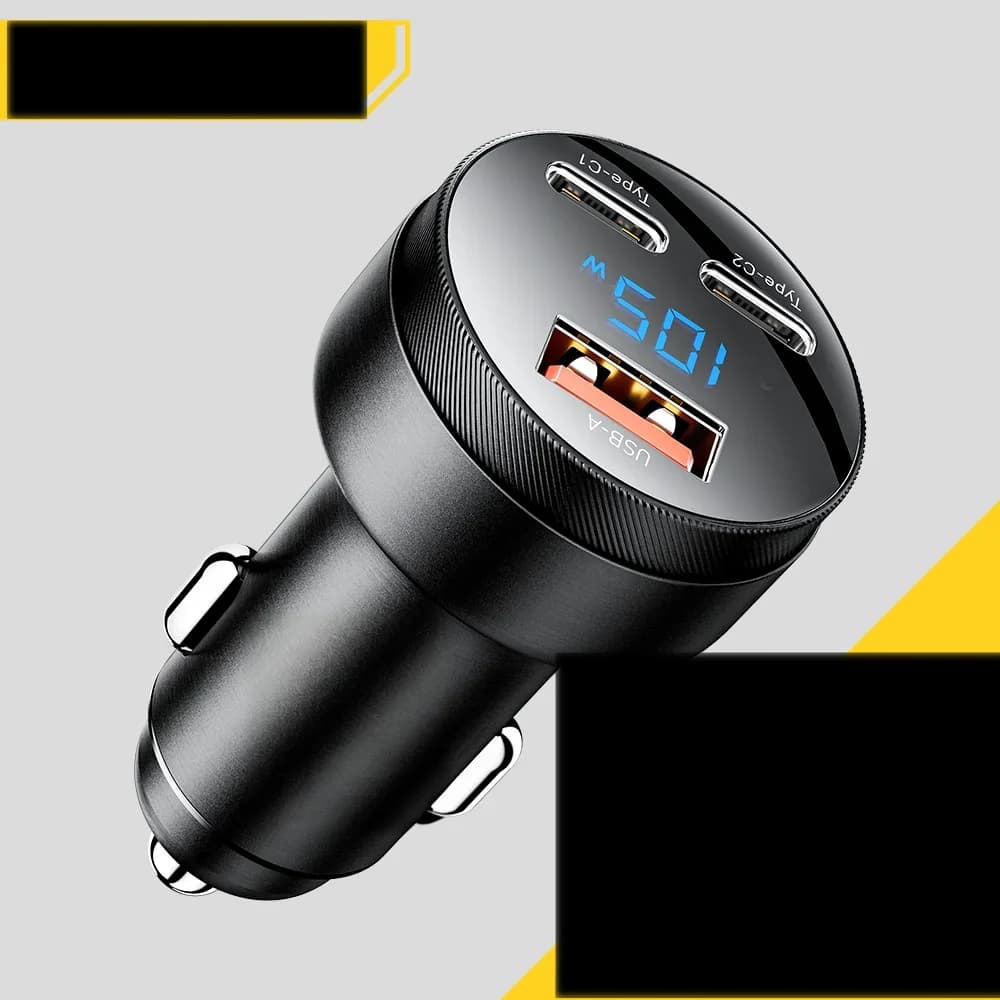 105W USBカーチャージャー QC4.0 PD高速充電対応