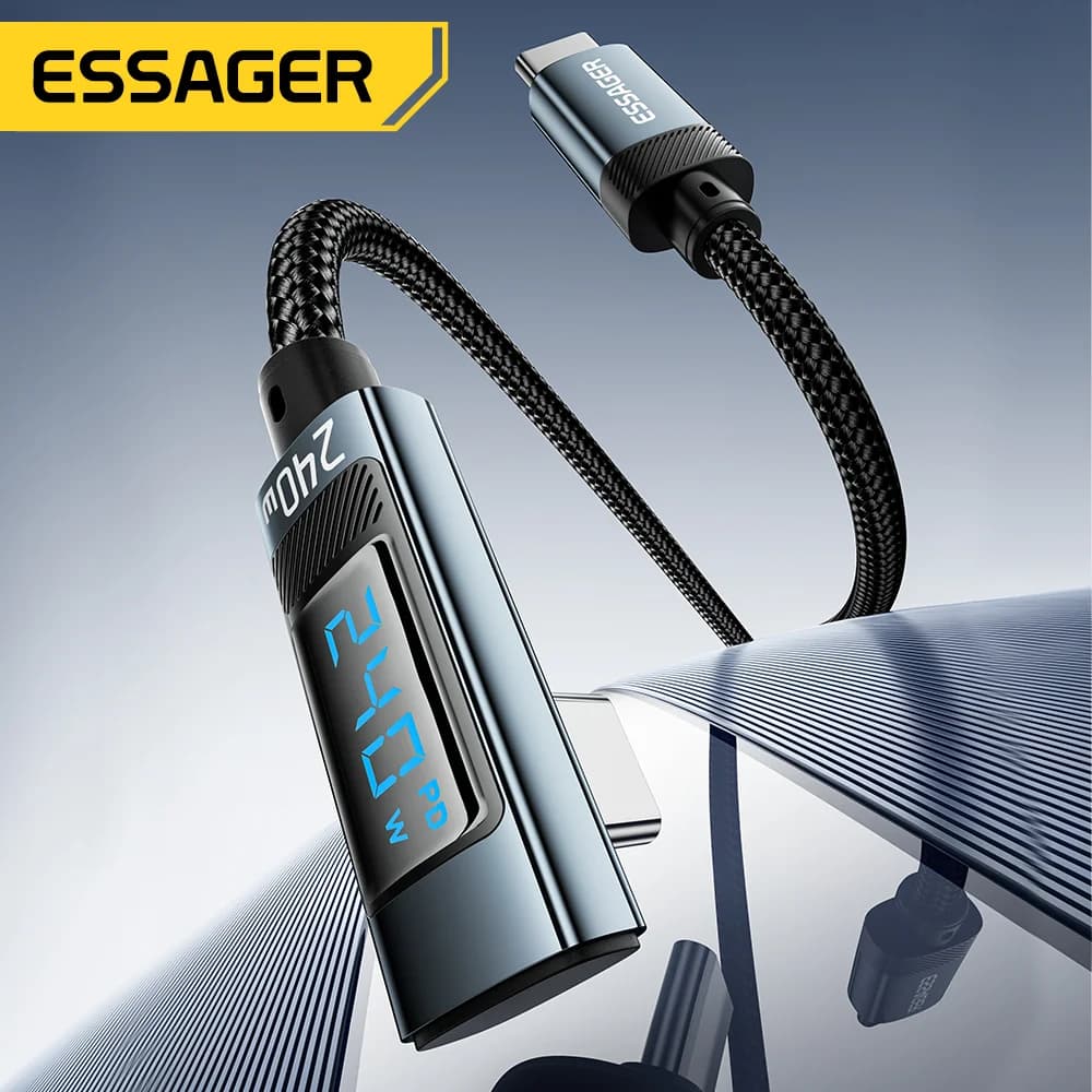 240W 90度角度 USB-C to USB-C ケーブル