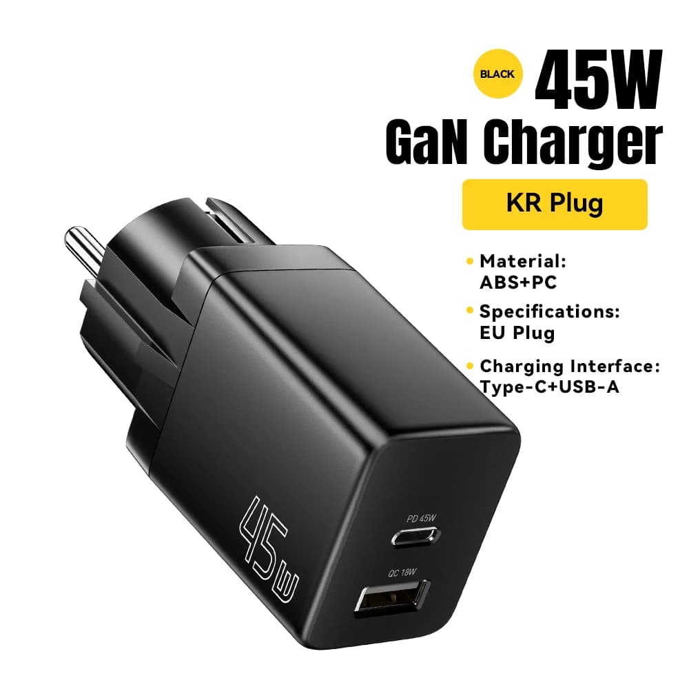 GaN USB Type-C充電器 EU/KRプラグ対応