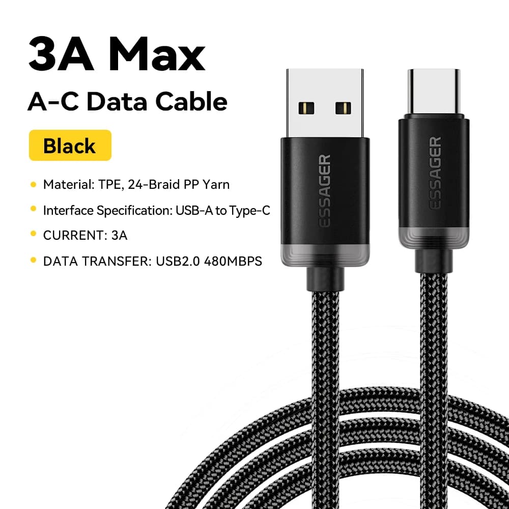 3A USB-A to USB-C 高速充電 データケーブル