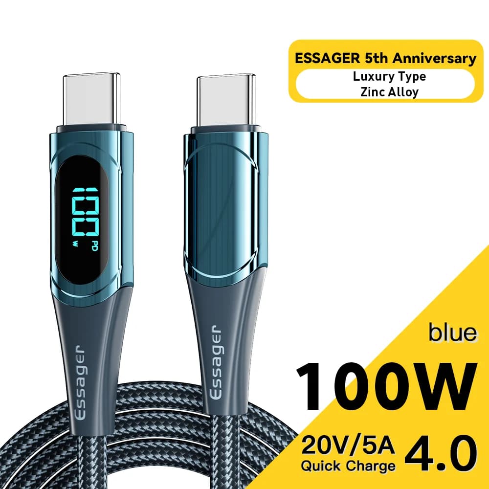 100W USB-C to USB-Cケーブル, 2M