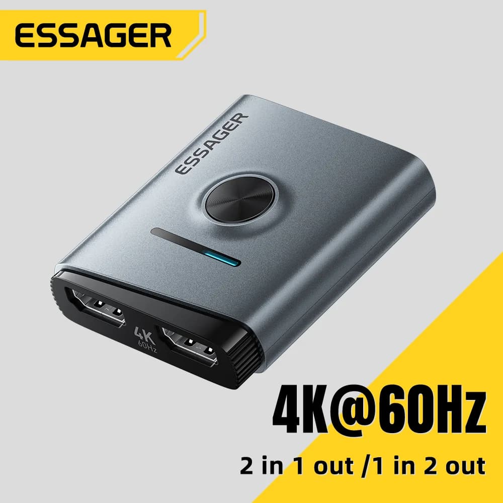 4K 60Hz HDMIスイッチャー 2in1 スプリッターアダプター