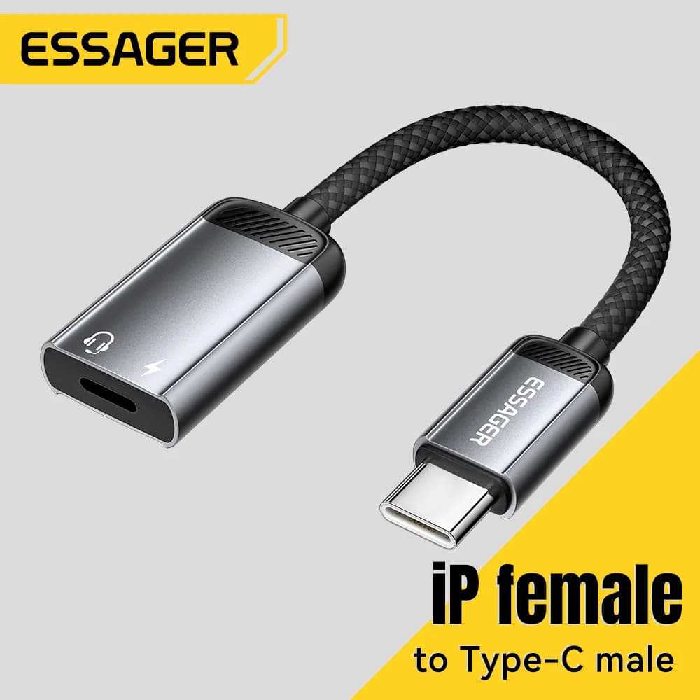 USB-C メス to Lightning オス OTGオーディオアダプター